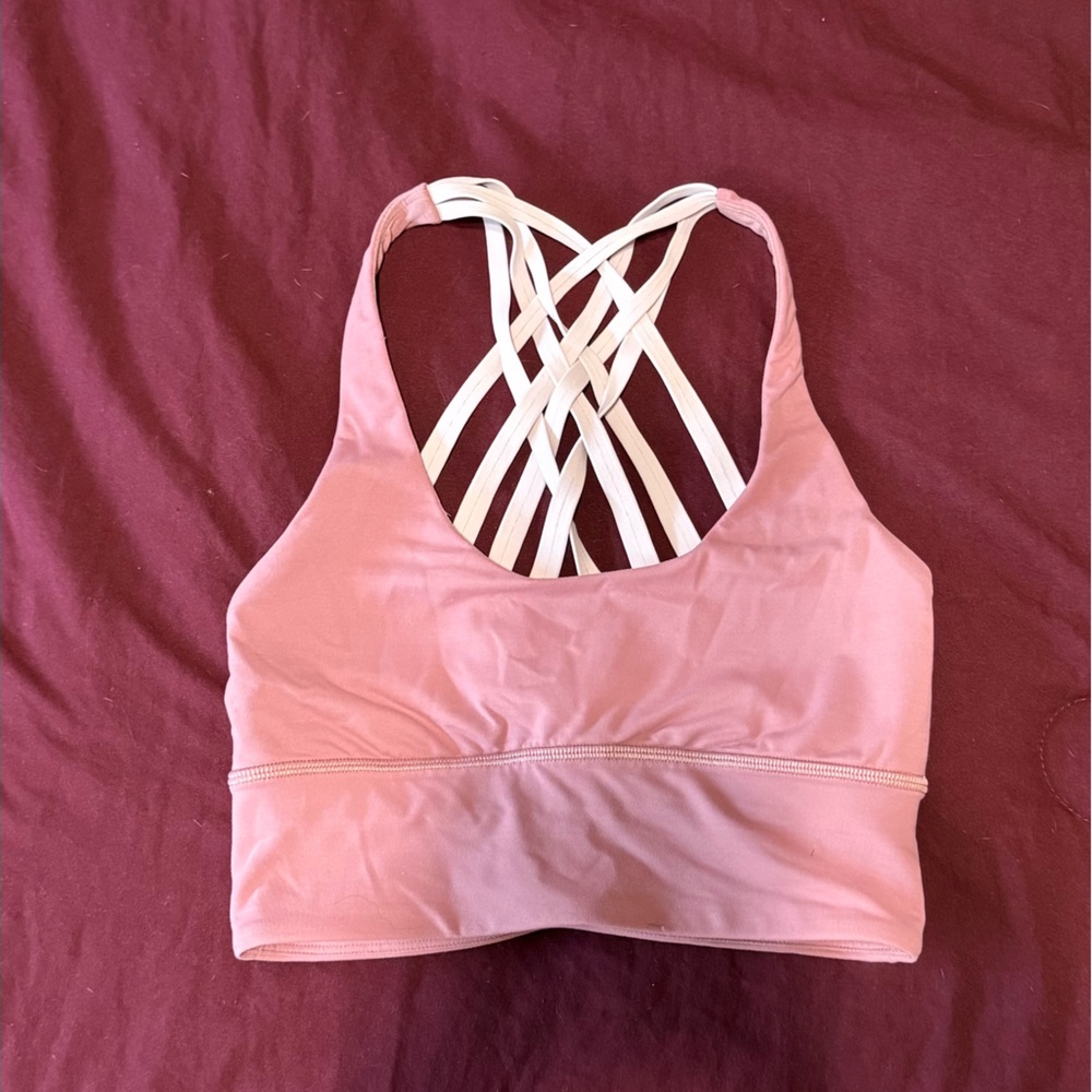 Lululemon Strappy Light Pink Sports Bra with Crisscross Back
